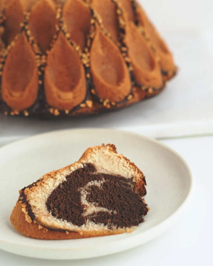 Bundt cake vegano marmolado chocolate vainilla por encargo Barcelona Atomic Pastries
